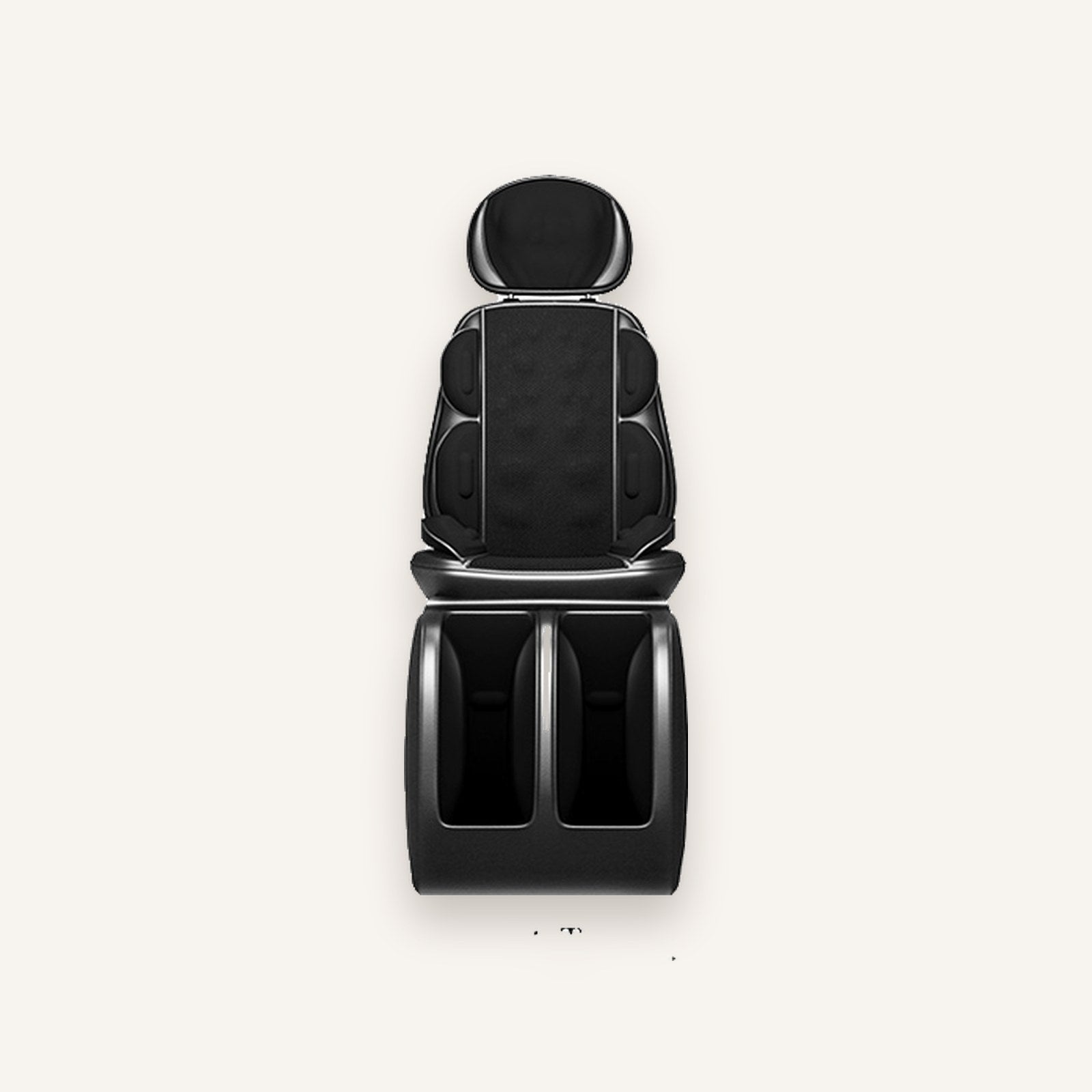 The Grande full-body massage lounger with calf unit in noir on an ivory background