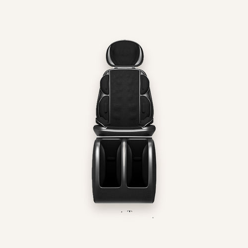 The Grande full-body massage lounger with calf unit in noir on an ivory background