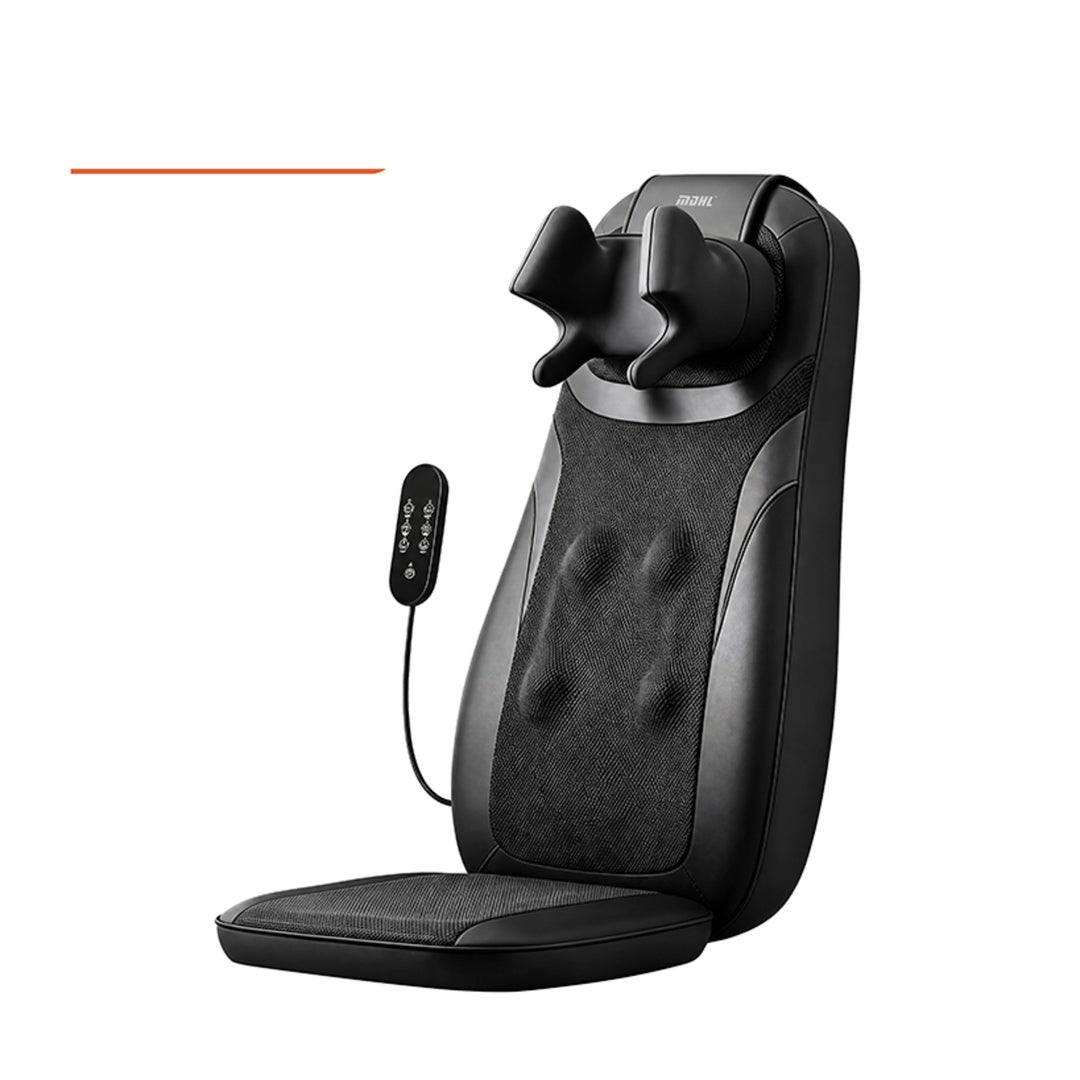 The Sereno Lite shiatsu back and seat massage cushion in matte black with wired remote